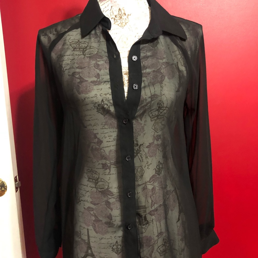 Black button down blouse